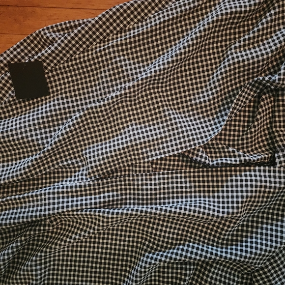 Lulus Gingham Off Shoulder Black and White Gingham Long Dress New - Women XL - Picture 4 of 6